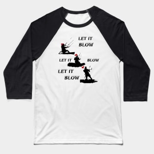 Festive Christmas Seasonal Holiday Kitesurfing 4 Baseball T-Shirt